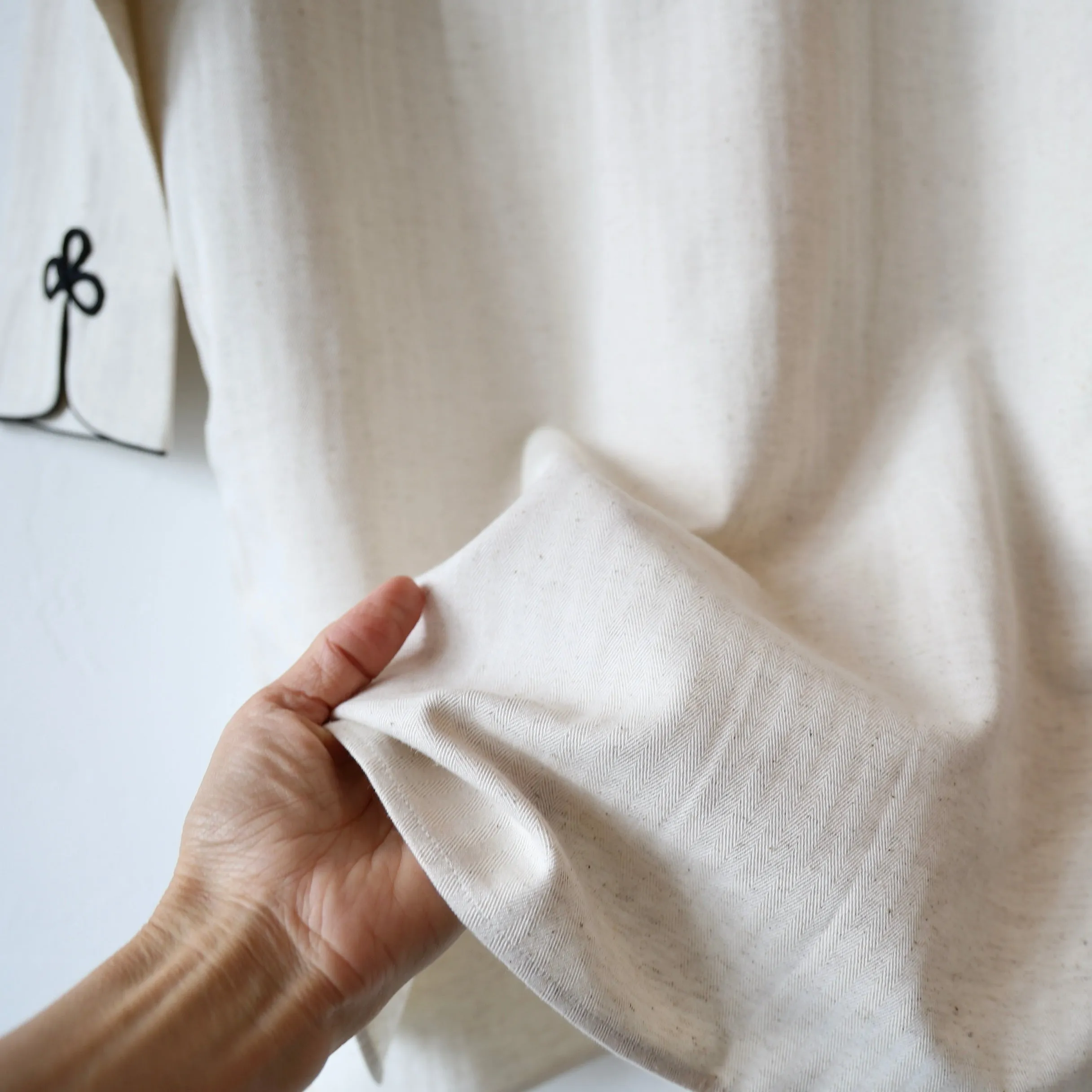 P. Le Moult Night Shirt - Natural Herringbone