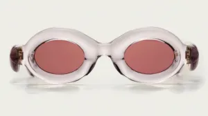 PEBBLE ROUND-Crystal Pink / Dark Red