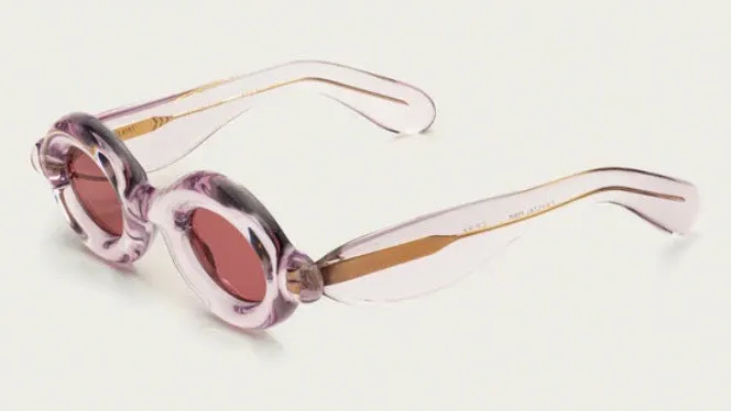 PEBBLE ROUND-Crystal Pink / Dark Red