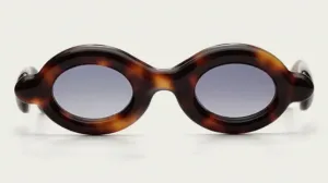 PEBBLE ROUND-Havana Gold / Gradient Blue