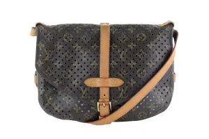 Perforated Monogram/Turquoise Saumur 30