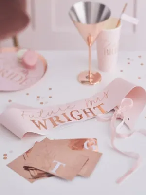 Personalised Rose Gold Hen Party Bride To Be Sash