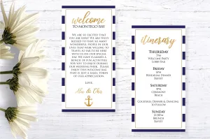 Personalized Wedding Welcome Letter & Itinerary - Nautical Wedding