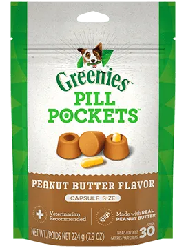 Pill Pockets Peanut Butter Caps Dog Treats
