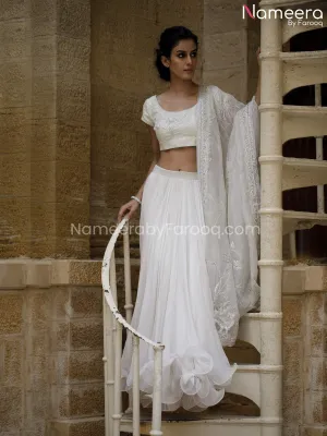 Plain Lehenga Choli in Ivory Color for Bride #BS196