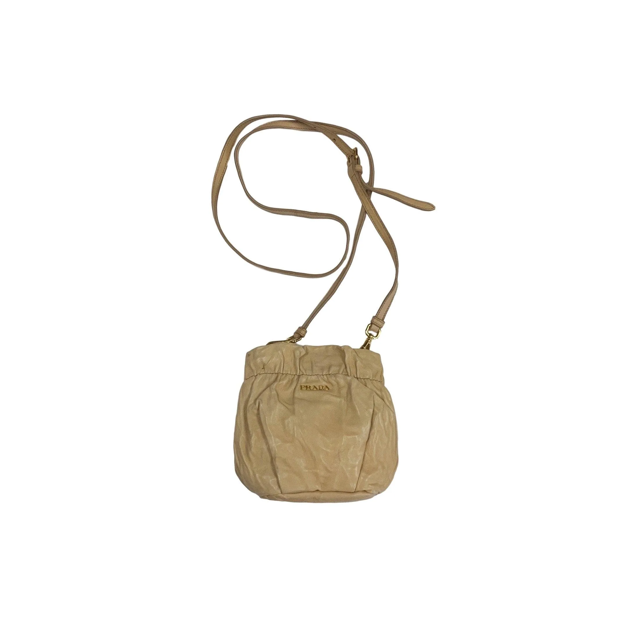 Prada Nude Leather Mini Crossbody