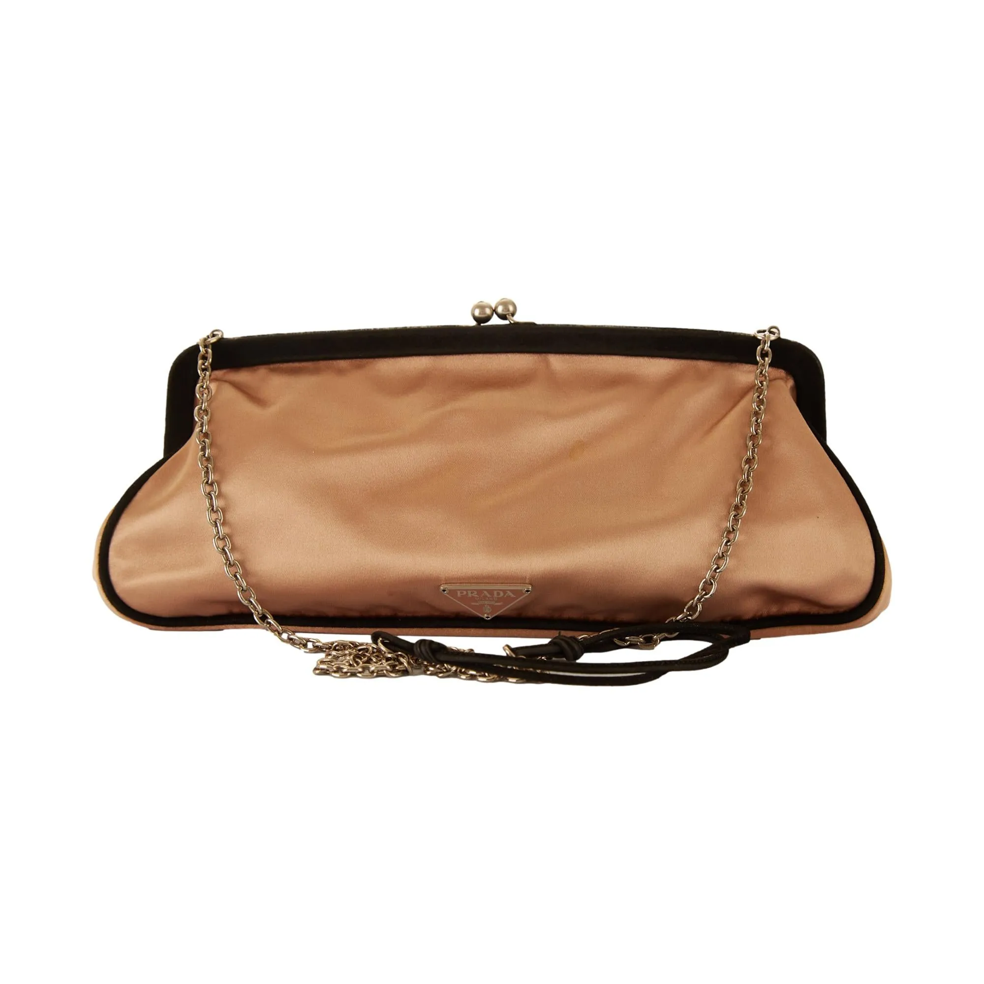 Prada Pink Satin Mini Chain Shoulder Bag