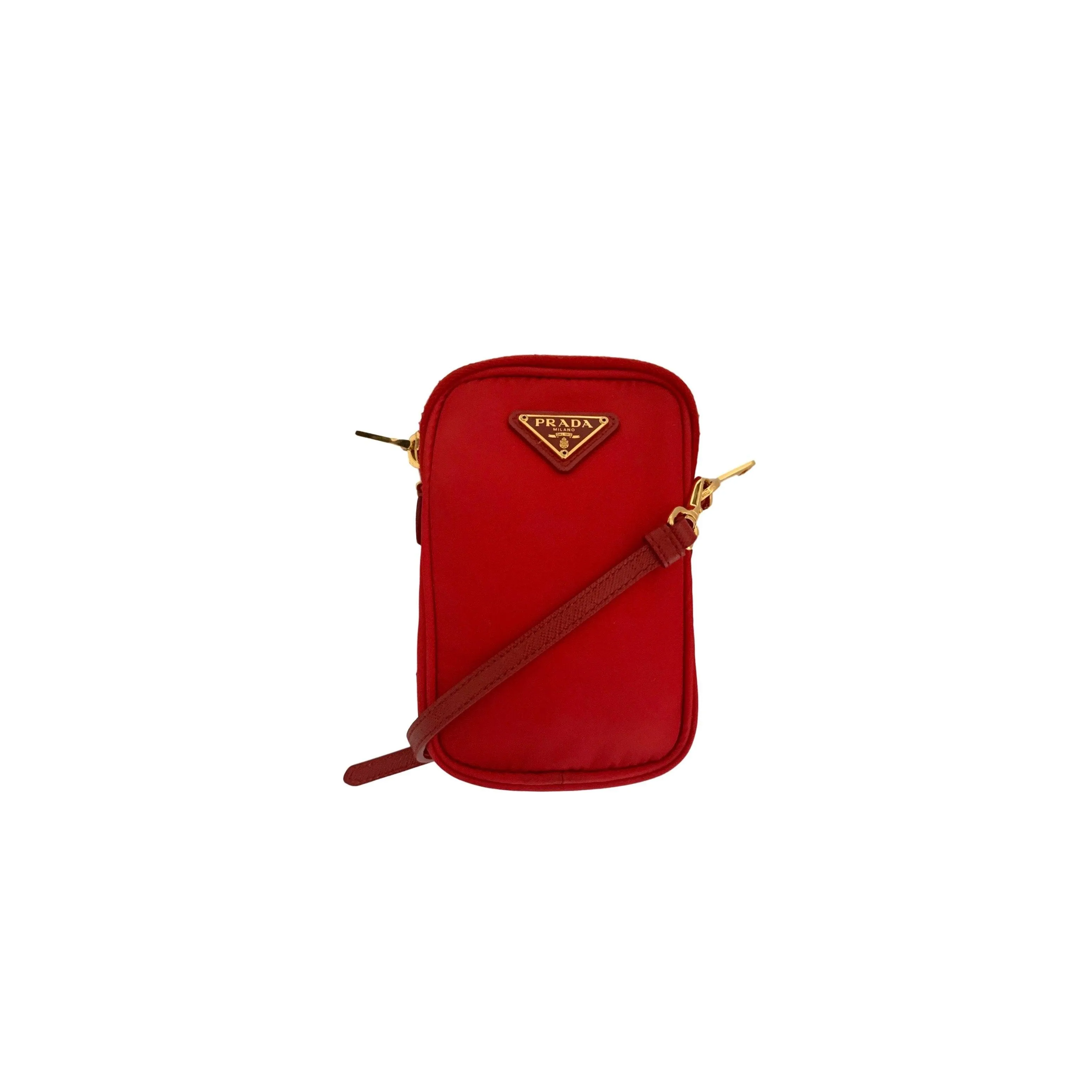 Prada Red Nylon Micro Crossbody Bag