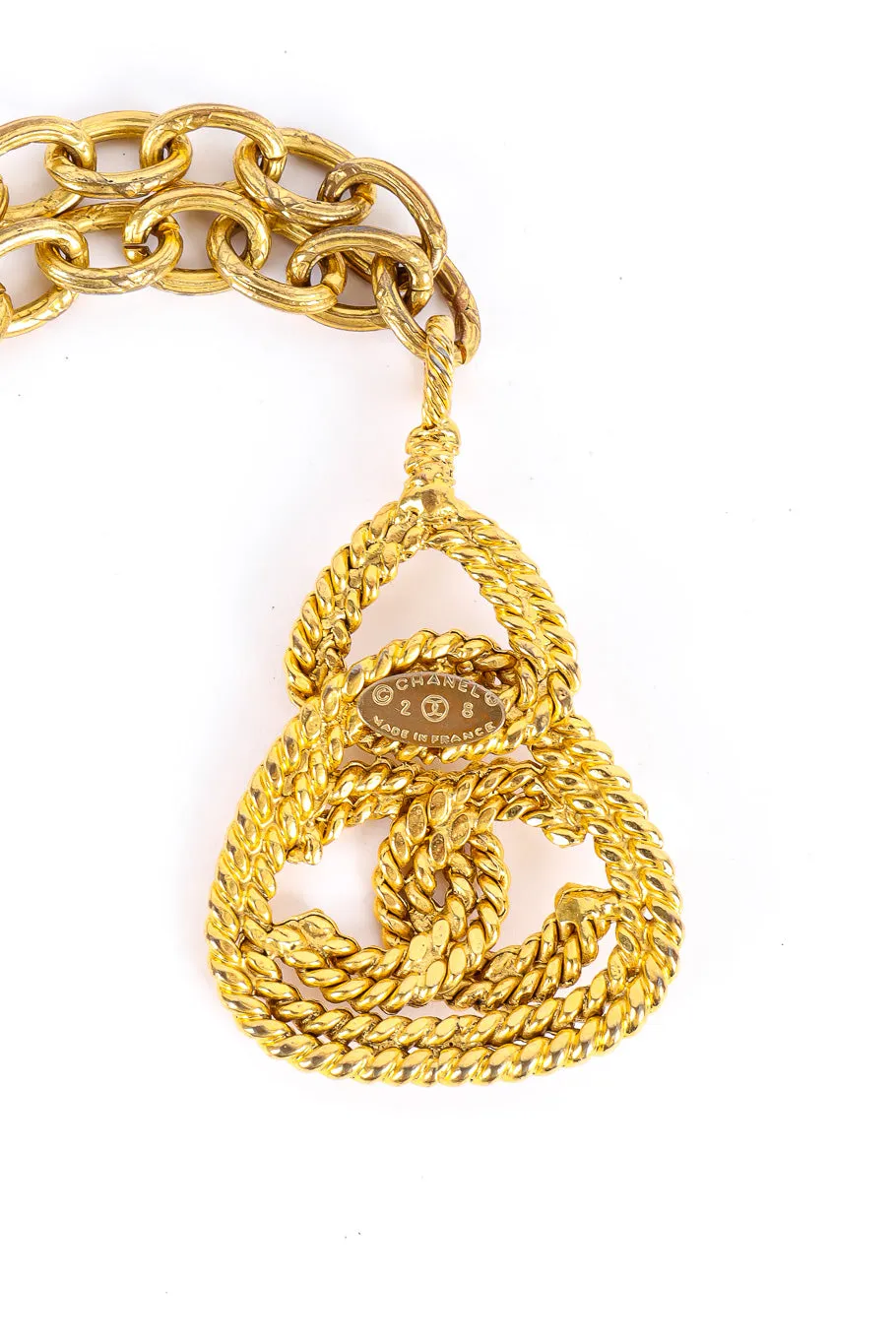 Pyramid CC Pendant Necklace