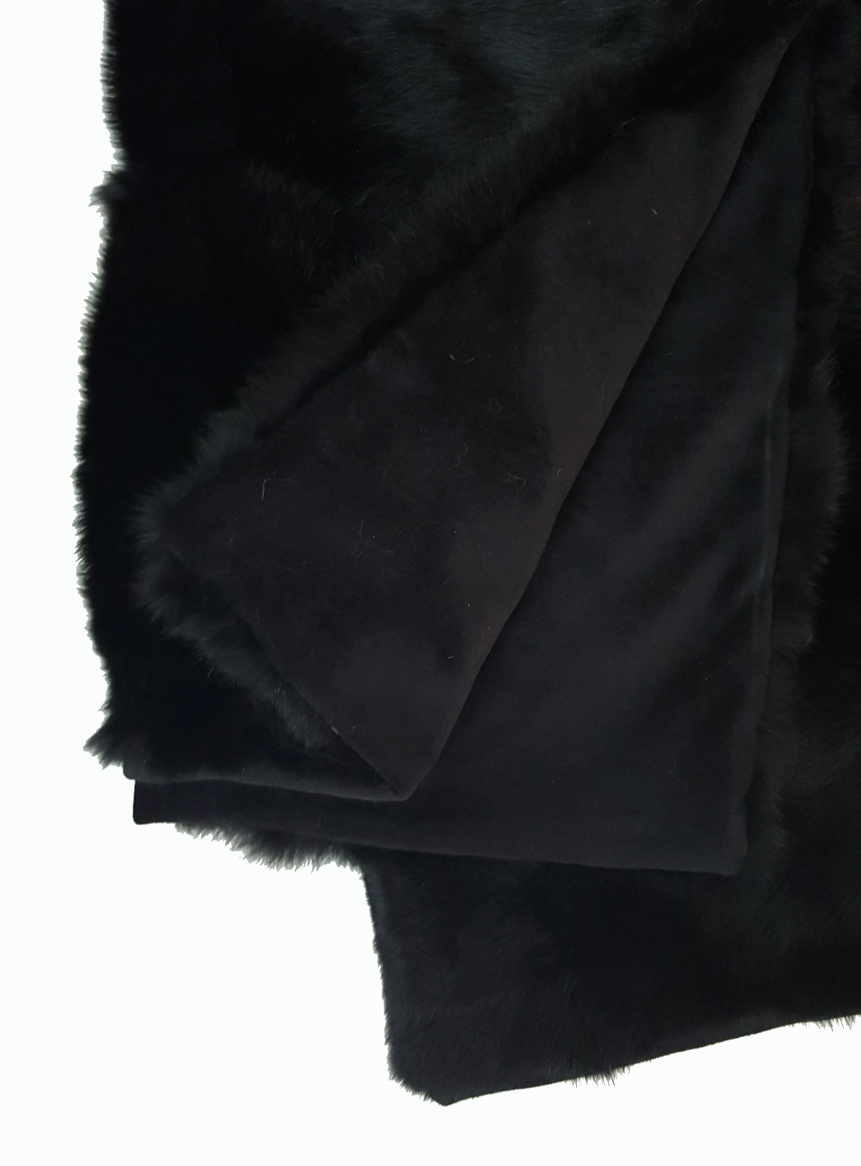 Rabbit Skin Throw - Deep Black