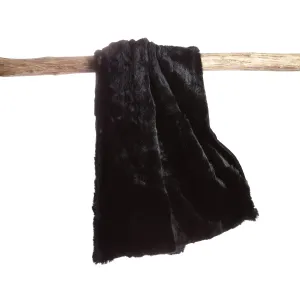 Rabbit Skin Throw - Deep Black