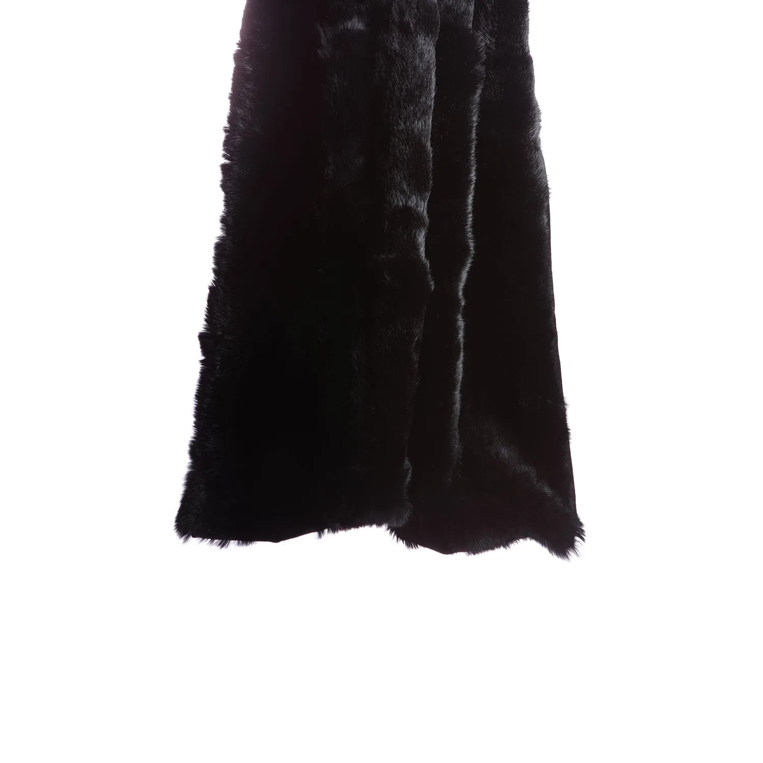 Rabbit Skin Throw - Deep Black