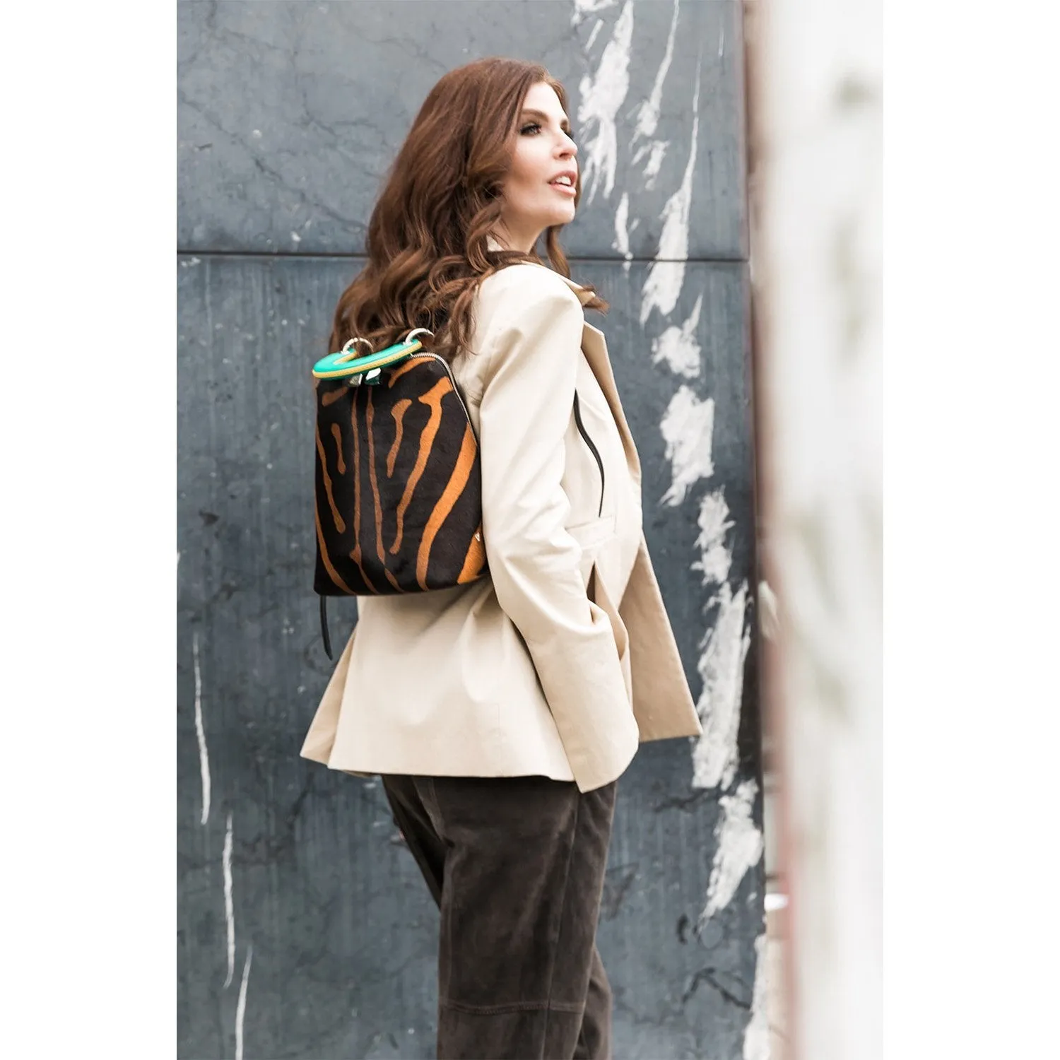 Racer Haircalf Mini: Women's Designer Backpack in Zebra Print