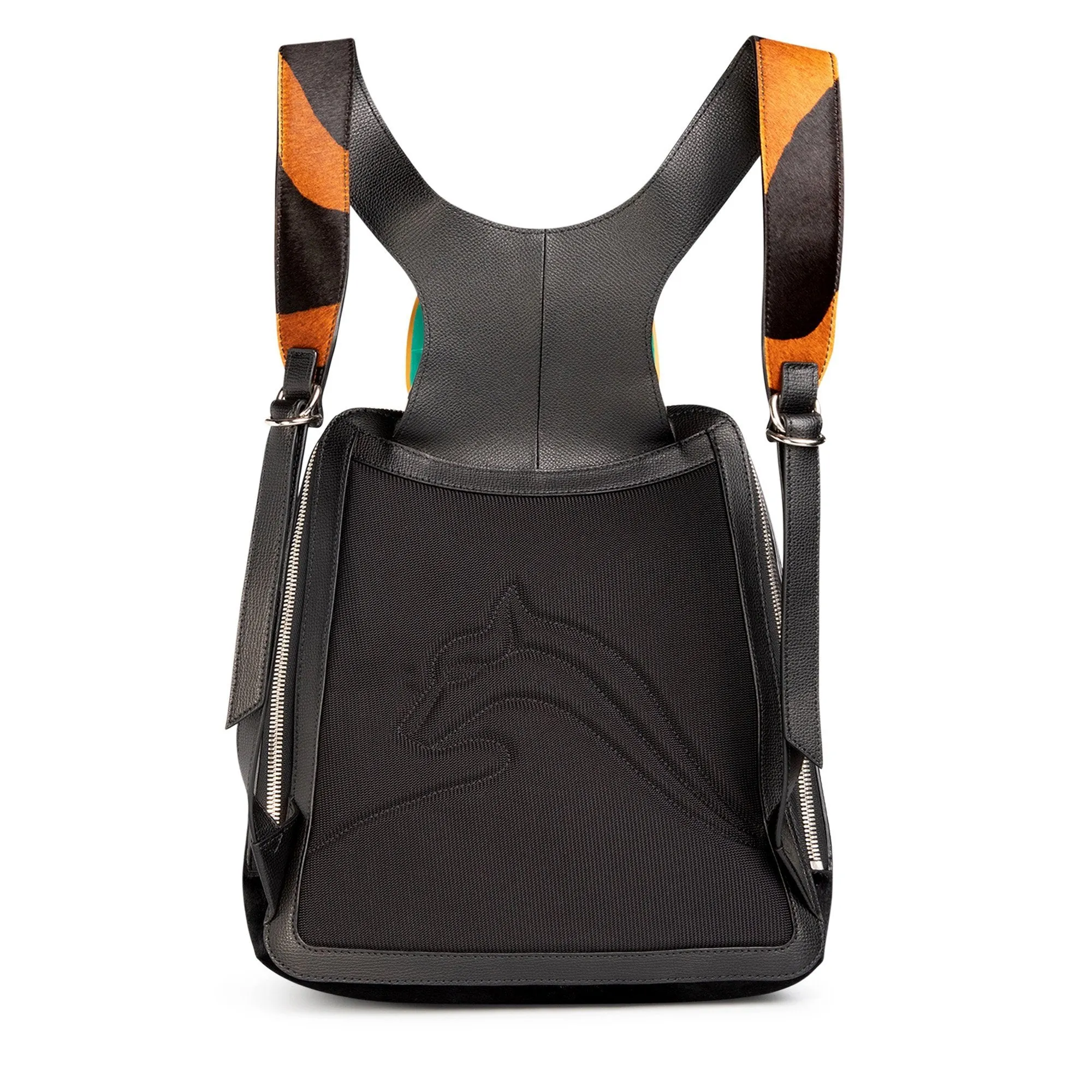 Racer Haircalf: Women's Designer Backpack in Black Leather