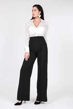 Real Estate Black Wide Leg Palazzo Pants