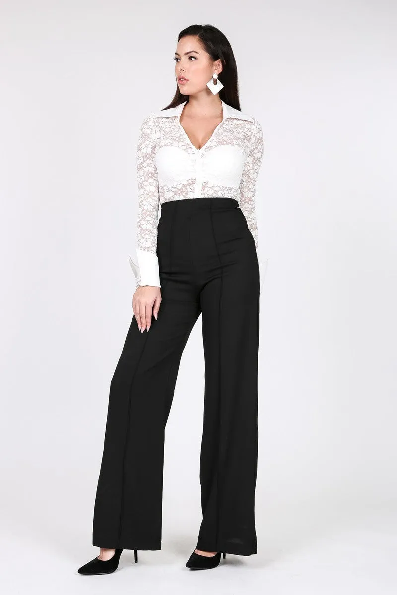 Real Estate Black Wide Leg Palazzo Pants