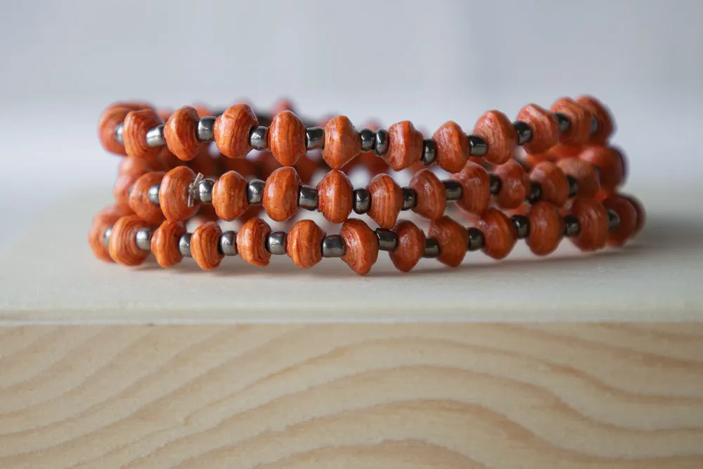 Recycled Paper Bead Bracelet - Pretty