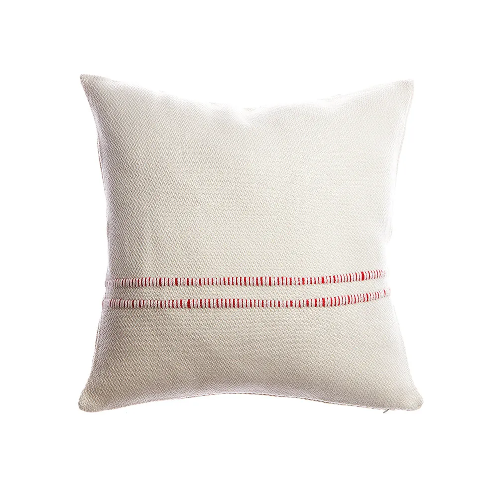 Red Central Striped Pillow