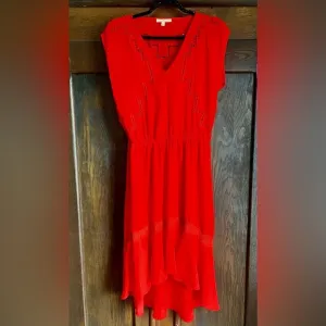 Red Nordstrom High-Low Hem Dress