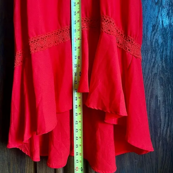 Red Nordstrom High-Low Hem Dress