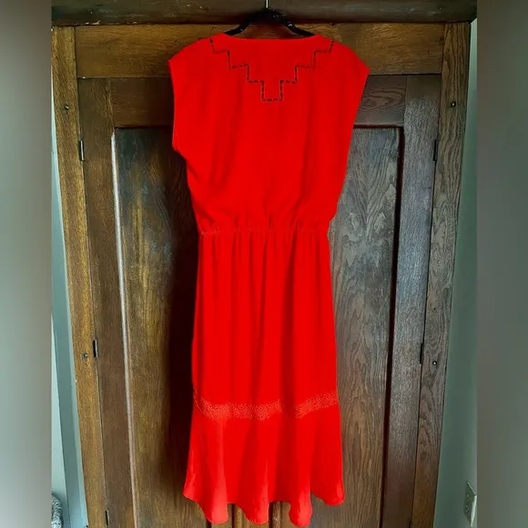 Red Nordstrom High-Low Hem Dress