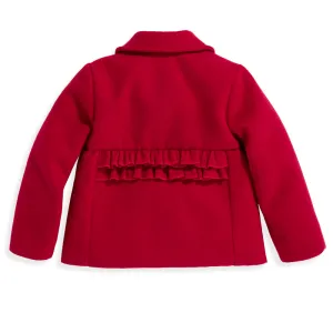 Red Ruffle Coat -- Red Mouflan