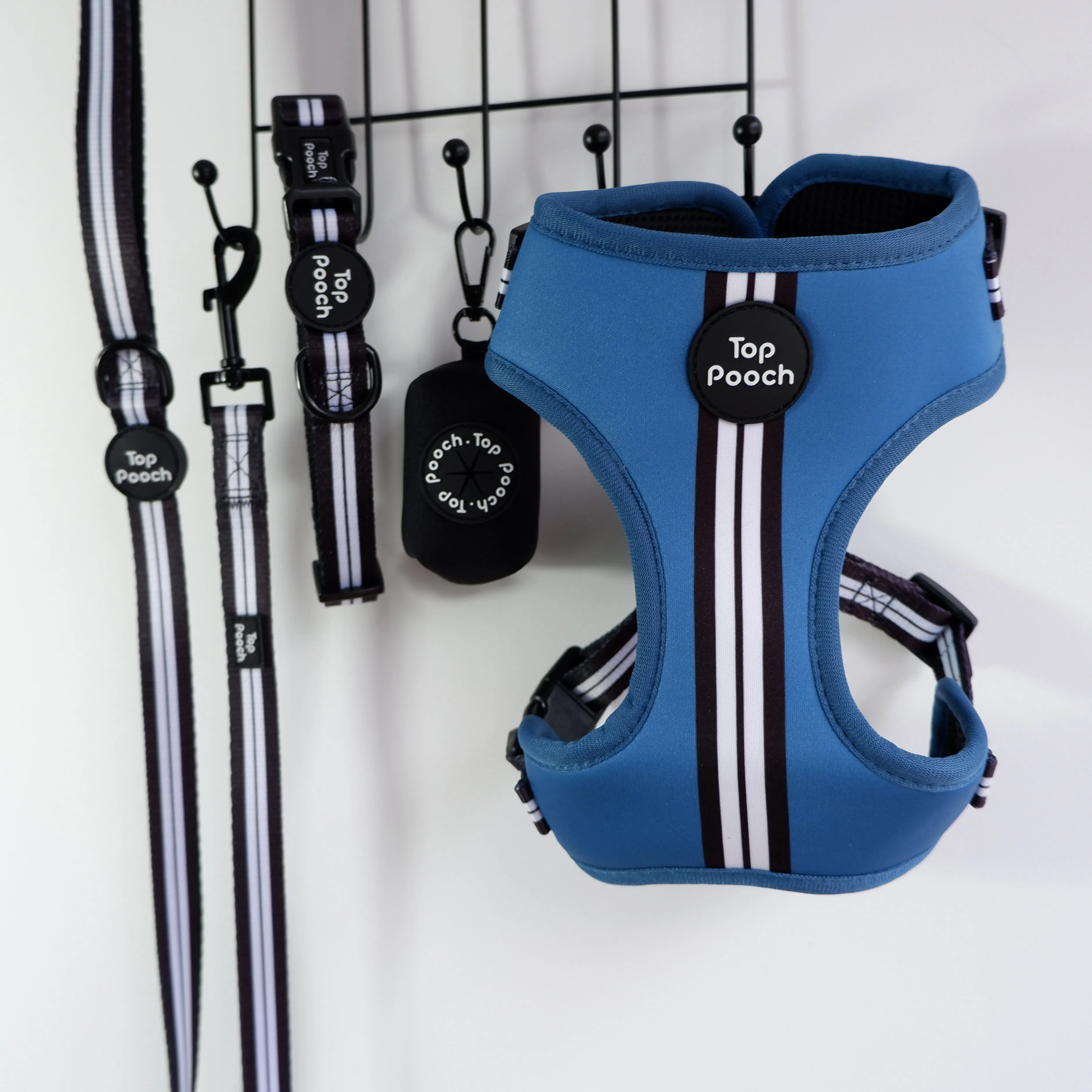 Retro Stripe Dog Harness - RAF Blue