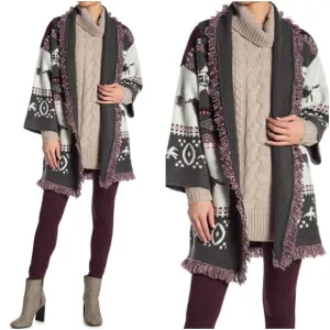 Romeo &amp; Juliet Boho Chic Oversized Shawl Cardigan