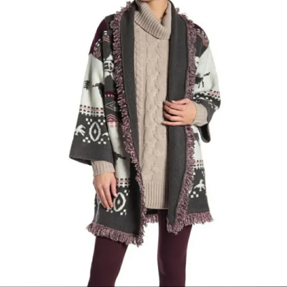 Romeo &amp; Juliet Boho Chic Oversized Shawl Cardigan