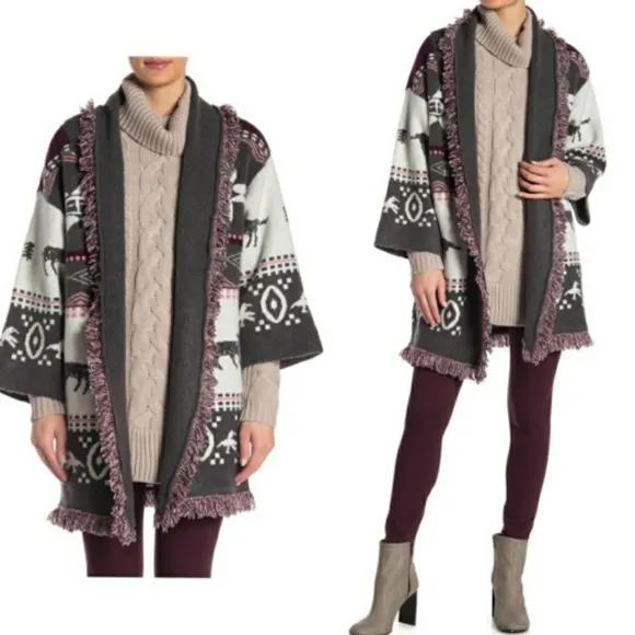 Romeo &amp; Juliet Boho Chic Oversized Shawl Cardigan