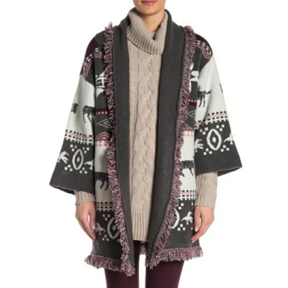 Romeo &amp; Juliet Boho Chic Oversized Shawl Cardigan