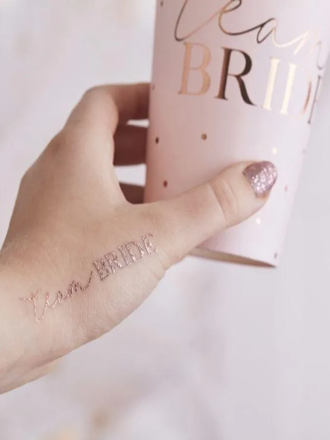 Rose Gold Team Bride Hen Party Tattoos