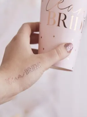 Rose Gold Team Bride Hen Party Tattoos
