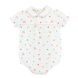 Rosebuds Printed Bubble with Round Collar