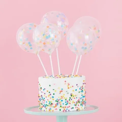 Round Mini Confetti Balloon Cake Topper