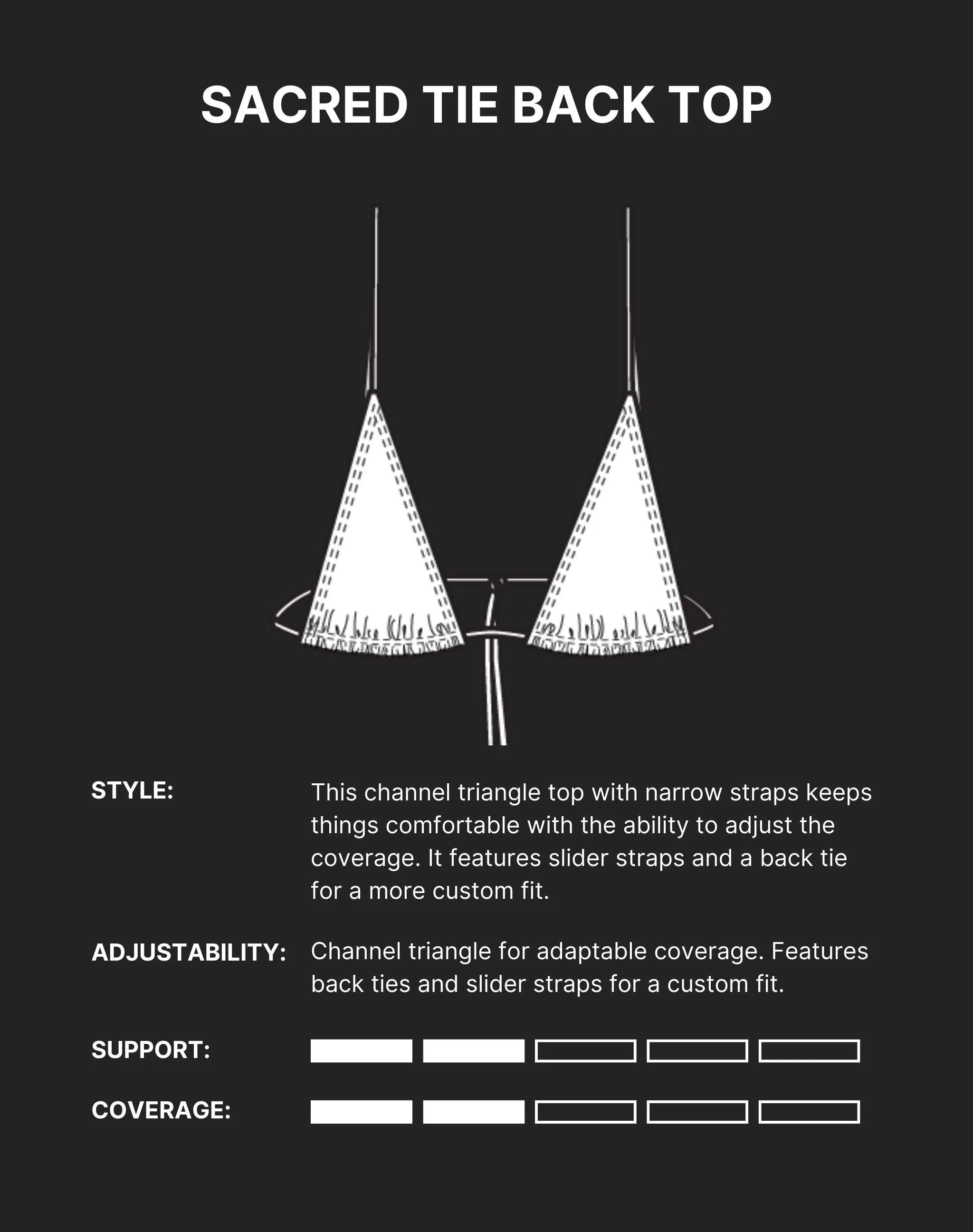SACRED TIE BACK TASSEL BIKINI TOP - Chrome Silver