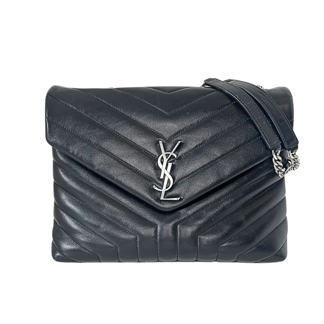 Saint Laurent Black Medium Matelasse Loulou Bag