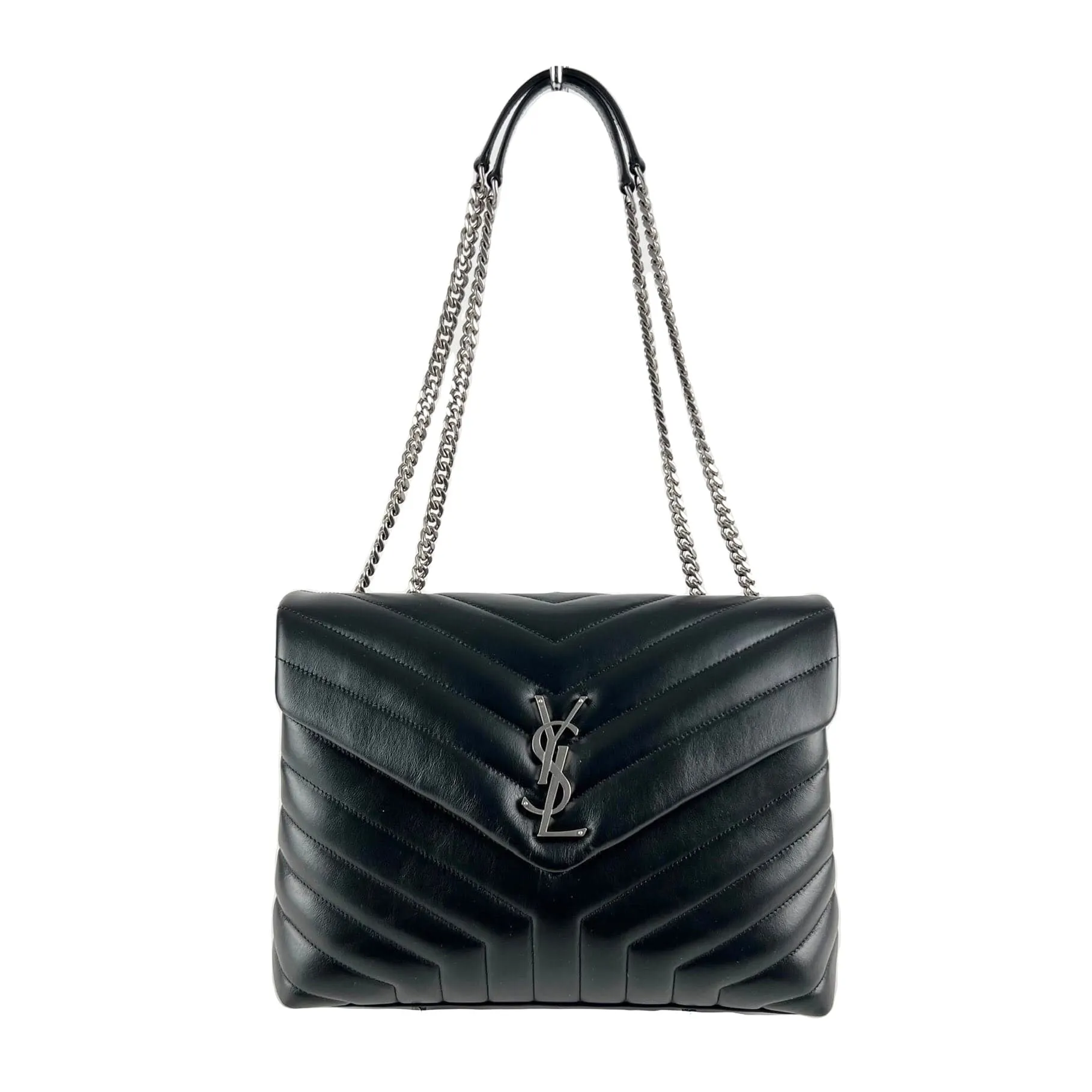 Saint Laurent Black Medium Matelasse Loulou Bag