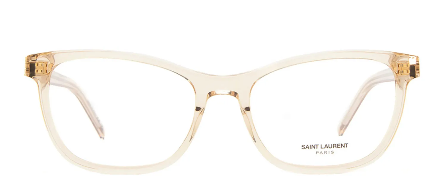 Saint Laurent MONOGRAM SL M121O 003 Square Plastic Nude Eyeglasses with Logo Stamped Demo Lenses
