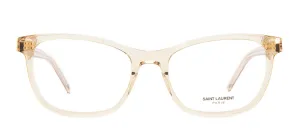 Saint Laurent MONOGRAM SL M121O 003 Square Plastic Nude Eyeglasses with Logo Stamped Demo Lenses