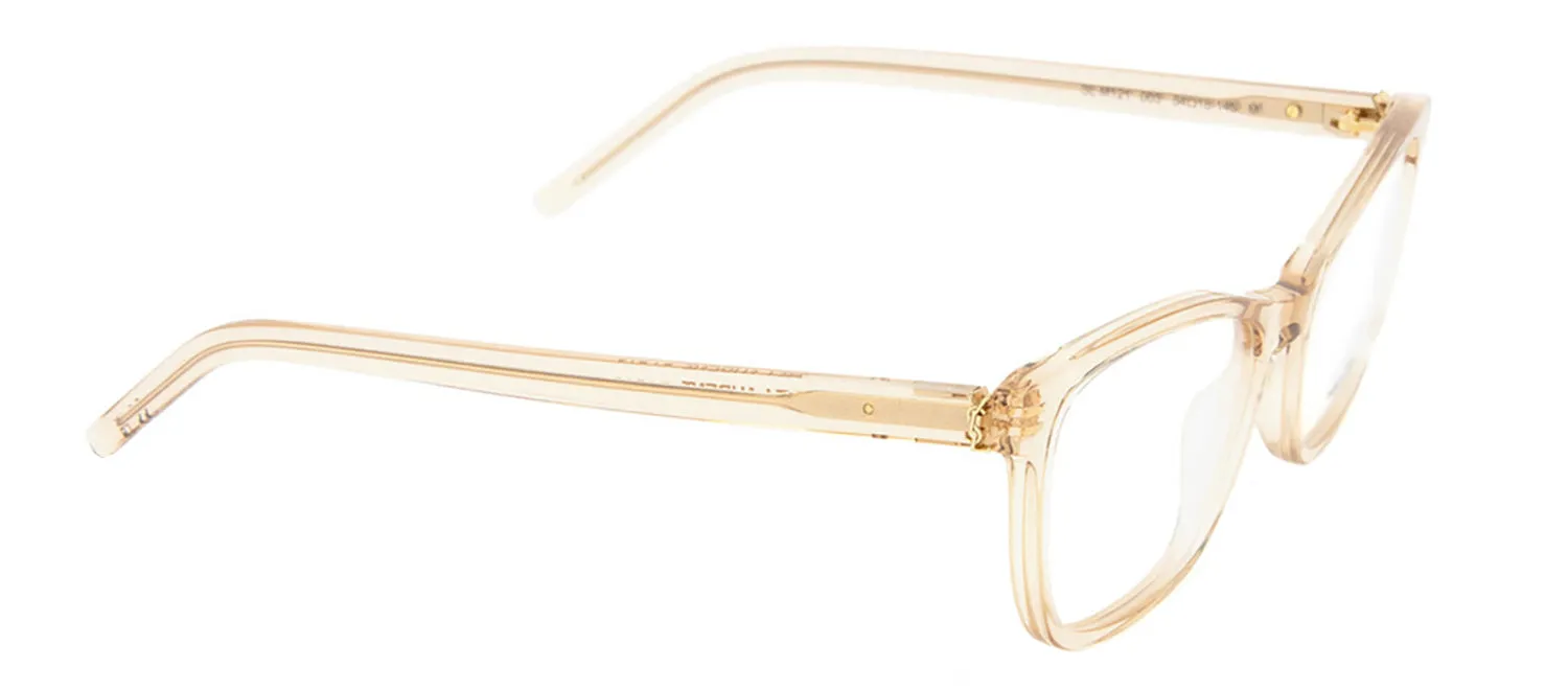 Saint Laurent MONOGRAM SL M121O 003 Square Plastic Nude Eyeglasses with Logo Stamped Demo Lenses