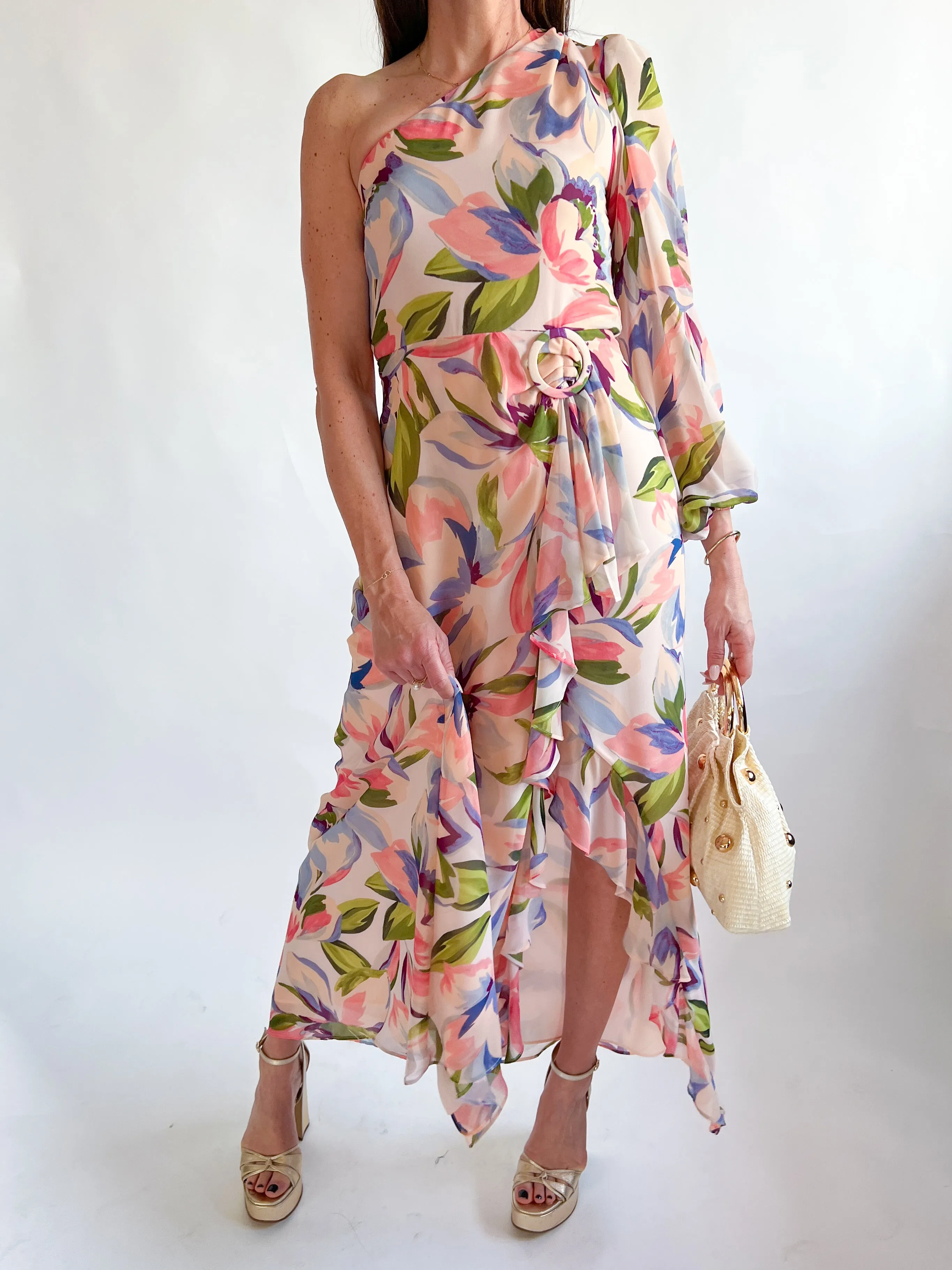 Sandersonia One Sleeve Maxi Dress