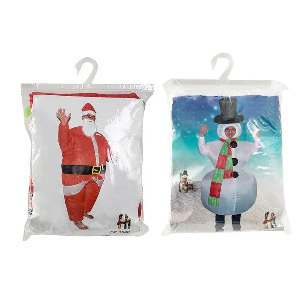 Santa Claus Snowman Inflatable Suit Christmas Party Costume Clothes Xmas Beard Hat