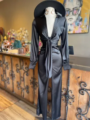 Satin Deep V Jumpsuit
