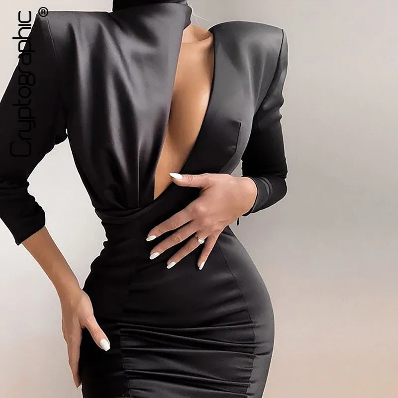 Satin Spliced Spice Dress