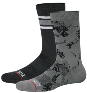 SAXX Whole Package Crew Socks Slapshot/Athletic Stripe (2 Pack)