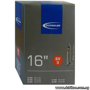 Schwalbe 16" X 1.75 - 2.4 40mm Presta | Schrader Inner Tube SV3 AV3 Etrto 305