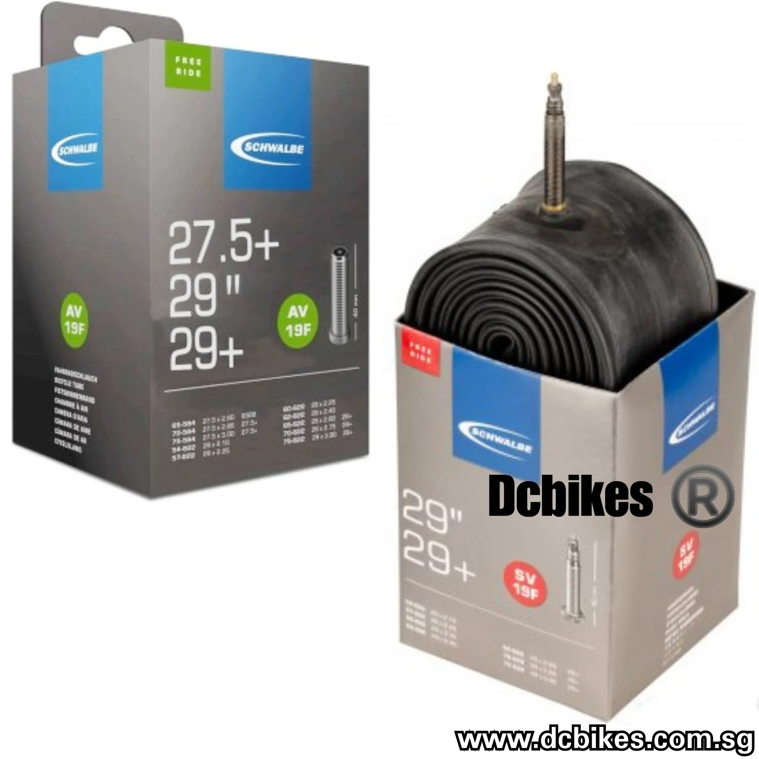 Schwalbe 29 X 2.1 - 3.0 Presta | Schrader Boost   Plus DH Freeride Inner Tube SV19F AV19F
