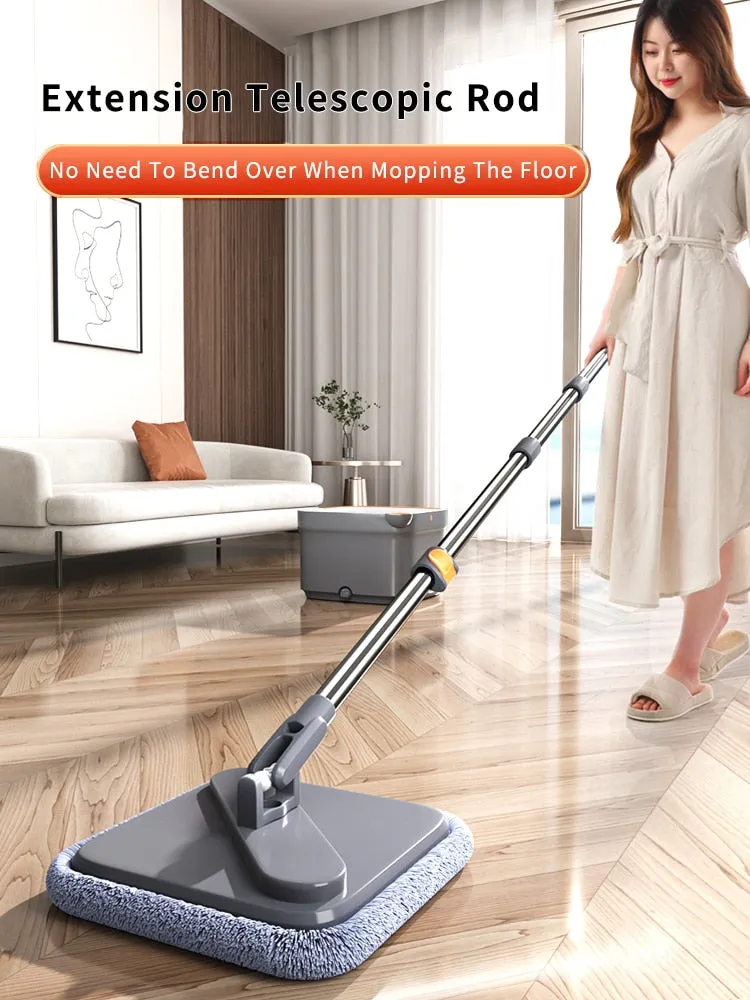 Self-Cleaning Rotary Square Mop With Bucket - Jennyhome