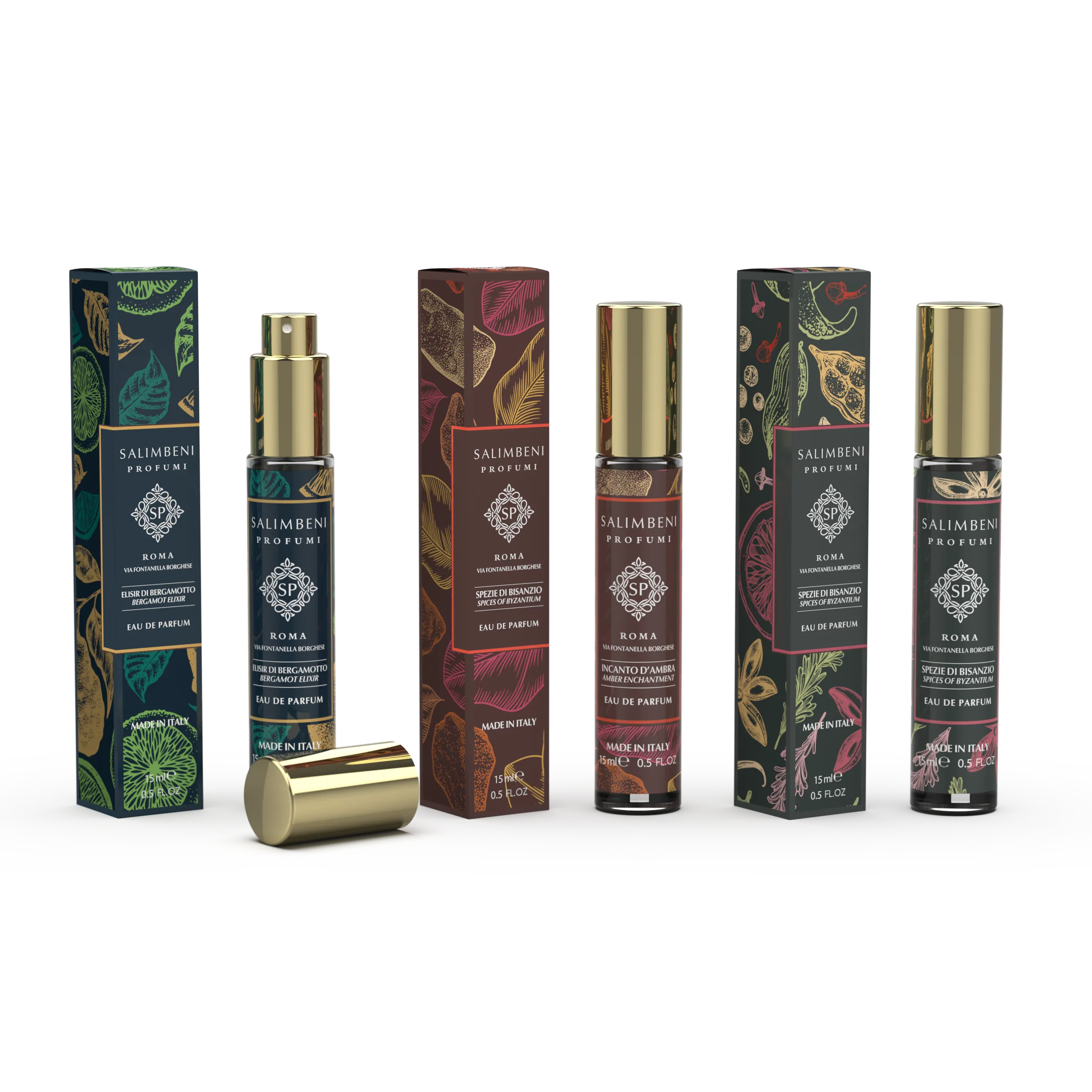 Set da viaggio 45 ml: 3 Eau de Parfum da viaggio (Elisir di Bergamotto   Incanto d'Ambra   Spezie di Bisanzio